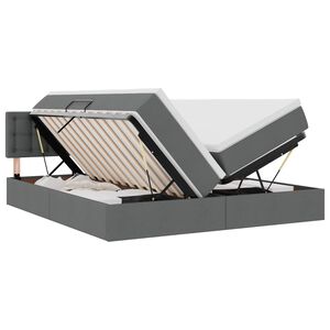 vidaXL Opbevaringsseng med madras M&oslash;rkegr&aring; 180 x 200 cm Faux l&aelig;der