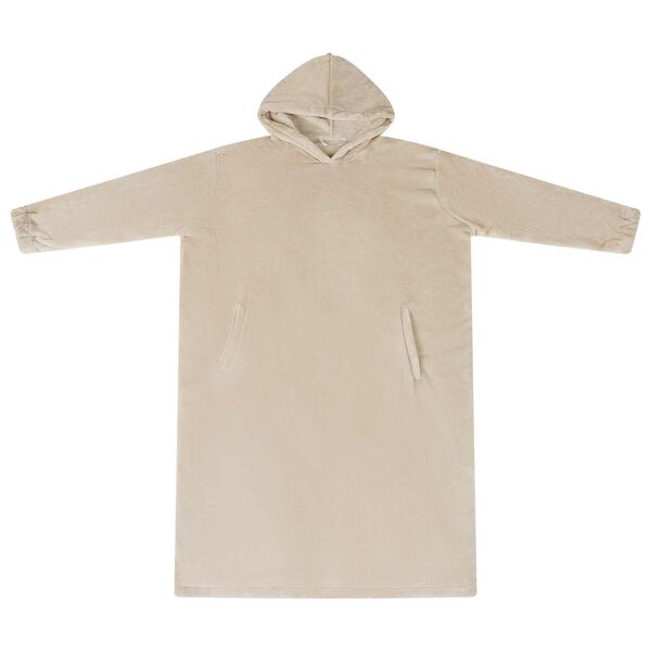 vidaXL Tæppe-hoodie Beige l Flannel