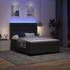 vidaXL Box spring seng med madras med LED Sort 160 x 200 cm Fl&oslash;jl
