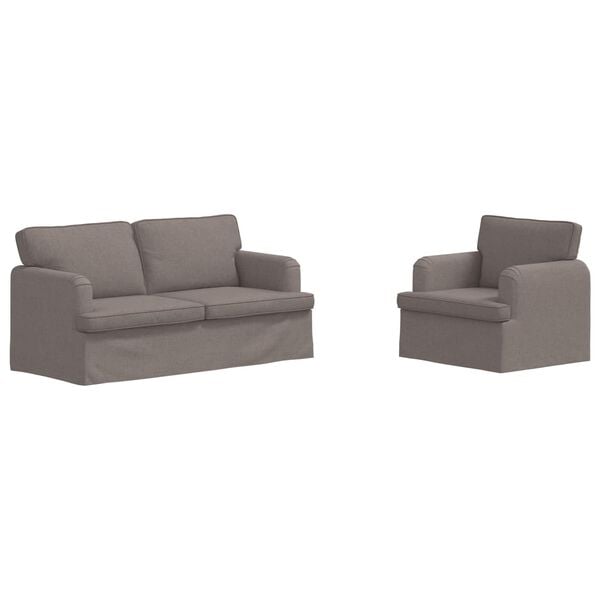 vidaXL Sofa 2 pcs Gr&aring;brun 162 x 80 x 85 cm Stof