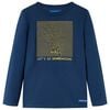 Lang&aelig;rmet T-shirt til b&oslash;rn str. 128 marinebl&aring;