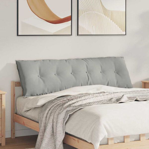 vidaXL Rygpude Lysegr&aring; 160 x 50 cm Mikrofiberstof