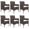 vidaXL spisebordsstole til haven 7 dele brun