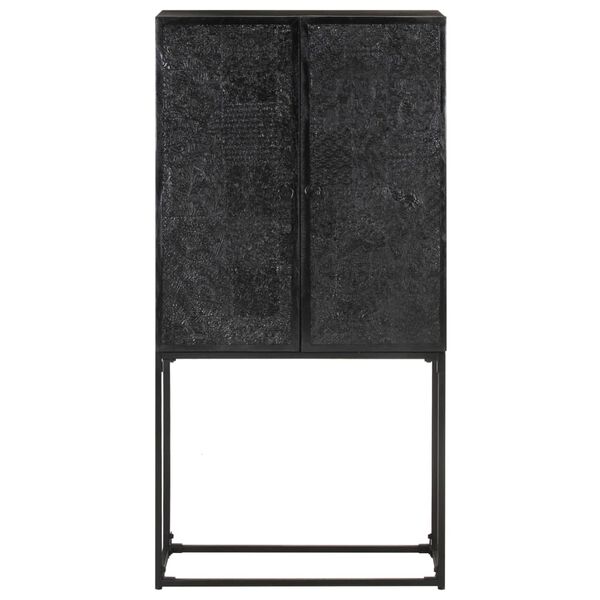 vidaXL skænk 60x30x120 cm massivt akacietræ og mangotræ sort