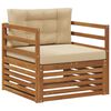 vidaXL Udend&oslash;rs sofa Soli Akacietr&aelig; og polyester Naturlig og Beige