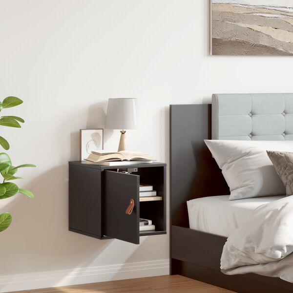 vidaXL vægskab 31,5x30x30 cm massivt fyrretræ sort