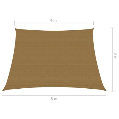 vidaXL solsejl 160 g/m² 4/5x3 m HDPE gråbrun
