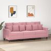 vidaXL 3-personers sofa 180 cm fløjl lyserød