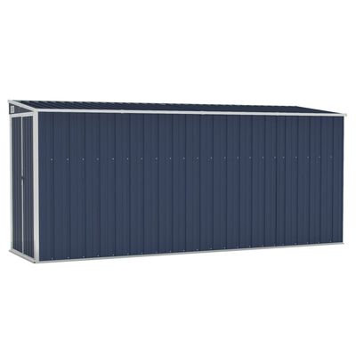 vidaXL vægmonteret haveskur 118x382x178 cm stål antracitgrå