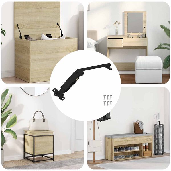 vidaXL L&aring;g st&oslash;tteh&aelig;ngsel 12 pcs Sort 192 x 32 x 50 mm St&aring;l