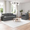 vidaXL Sofa 2 pcs M&oslash;rkegr&aring; 196 x 82 x 85 cm Stof