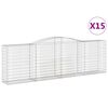 vidaXL buede gabionkurve 15 stk. 400x50x120/140 cm galvaniseret jern