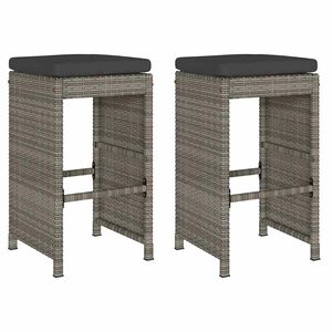 vidaXL barstole til haven med hynder 2 stk. polyrattan gr&aring;