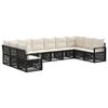 vidaXL Havesofa S&aelig;t 10 stk. 10-personers Sort polyrattan