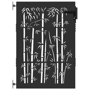 vidaXL Haveport med l&aring;s Sort 85 x 125 cm Pulverlakeret St&aring;l