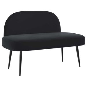 vidaXL Polstret b&aelig;nk med ryg Sort 110 x 60 x 76 cm Fl&oslash;jl