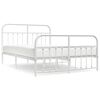 vidaXL sengeramme med sengegavl og fodg&aelig;rde 150x200 cm metal hvid