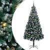 vidaXL Kunstigt juletr&aelig; med stativ Gr&oslash;n 240 cm PVC og St&aring;l og Plastik