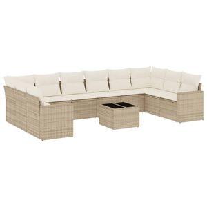 vidaXL sofas&aelig;t til haven 11 dele med hynder polyrattan beige