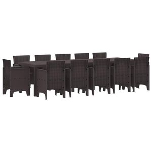 vidaXL Have Spisebordss&aelig;t 13 pcs Brun Poly rattan