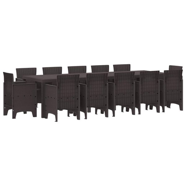 vidaXL Have Spisebordss&aelig;t 13 pcs Brun Poly rattan