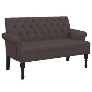 vidaXL b&aelig;nk med rygl&aelig;n 120x62x75,5 cm stof m&oslash;rkebrun