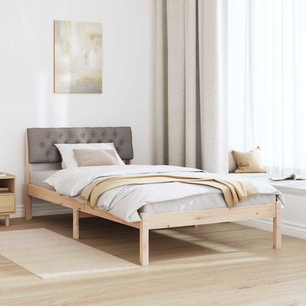 vidaXL Sengestel Brun og taupe 100 x 200 cm Massivt fyrretr&aelig;