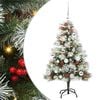 vidaXL Kunstigt juletr&aelig; Gr&oslash;n og hvid 120 cm PVC og metal og plast