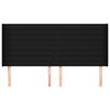 vidaXL sengegavl med kanter 163x16x118/128 cm stof sort