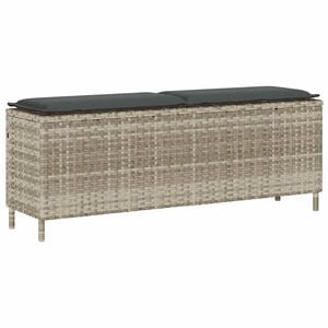 vidaXL haveb&aelig;nk med hynde 110x30x40,5 cm polyrattan lysegr&aring;