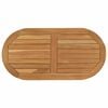vidaXL Bordplade 80 x 40 x 2,5 cm Oval Massiv Teaktr&aelig; Naturfarvet