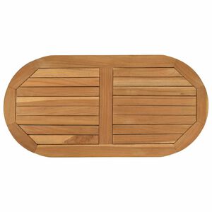 vidaXL Bordplade 80 x 40 x 2,5 cm Oval Massiv Teaktr&aelig; Naturfarvet