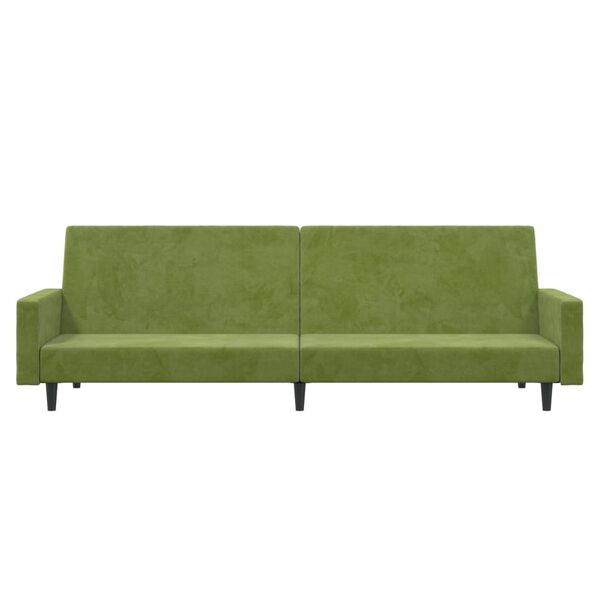 vidaXL 2-personers sovesofa fl&oslash;jl lysegr&oslash;n