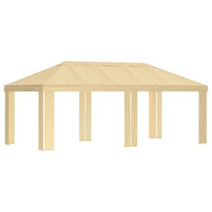 vidaXL Gazebo D&aelig;kke 6 x 3 m Cremefarvet Polyester 190