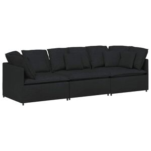 vidaXL modulsofa med hynder stof sort
