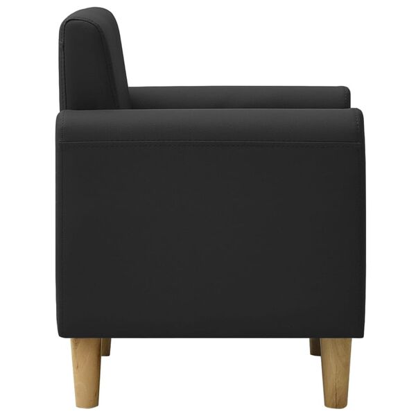 vidaXL l&aelig;nestol til b&oslash;rn kunstl&aelig;der sort