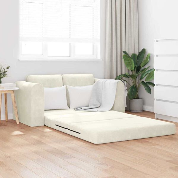 vidaXL Sovesofa 60cm Creme Fl&oslash;jl
