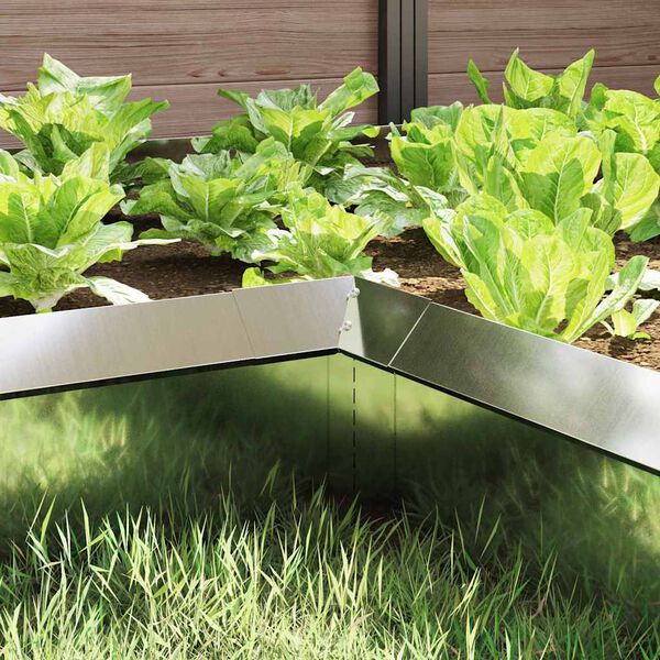 vidaXL Sneglehegn 4 pcs S&oslash;lv 10 x 10 x 25 cm Galvaniseret st&aring;l