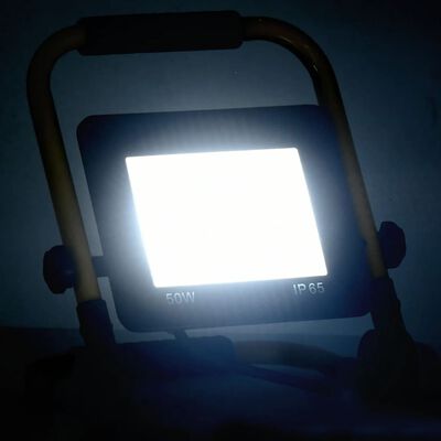 vidaXL LED-projektør med håndtag 50 W kold hvid