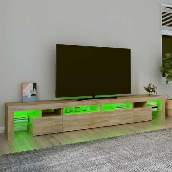 vidaXL tv-skab med LED-lys 260x36,5x40 cm sonoma-eg