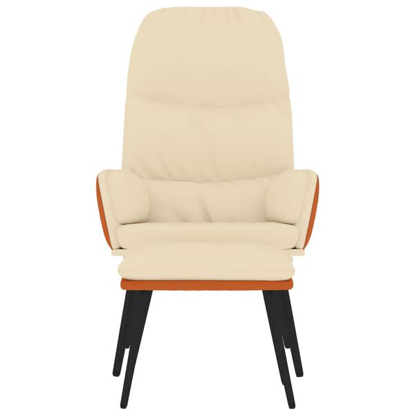 vidaXL l&aelig;nestol med skammel stof cremefarvet