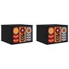 vidaXL V&aelig;gmonteret natbord ESSEN 2 stk. Sort eg 36 x 33 x 25 cm