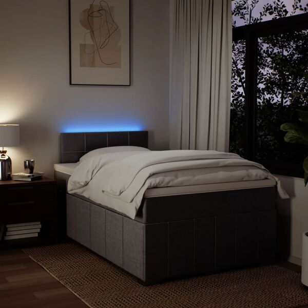 vidaXL kontinentalseng med madras 120x190 cm stof gr&aring;brun