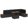 vidaXL Havesofa S&aelig;t 7 stk. Sort Poly rattan