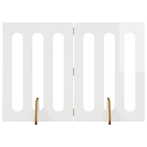 vidaXL Foldbar hundeg&aring;rd 2 stk. Hvid h&oslash;jglans 100,5 x 38 x 70 cm