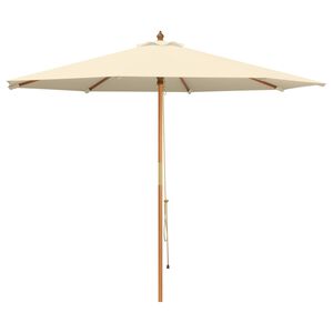 vidaXL Havesol &Oslash; 300 x 248 cm Massiv Eucalyptus Tr&aelig; Cremehvid