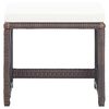 vidaXL havetaburetter 4 stk. med hynder polyrattan brun