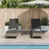 vidaXL Liggestol med pude 2-person 2 pcs Grå 35 x 35 x 32cm polyrattan