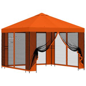 vidaXL Havel&aelig;ger med sidev&aelig;gge 3 x 3 m Orange Polyester og St&aring;l
