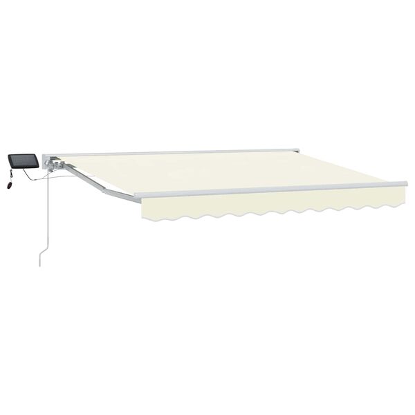 vidaXL Manuel markise-ramme med LED-lys Creme 2,5 x 2 m